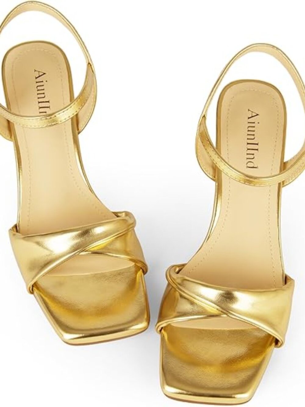 Block Heels for Women, Square Open Toe Heeled Sandals, Chunky Strappy Ankle Stra